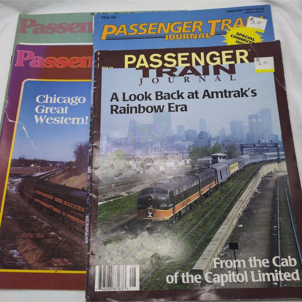 (4) Passenger Train Journal Magazines